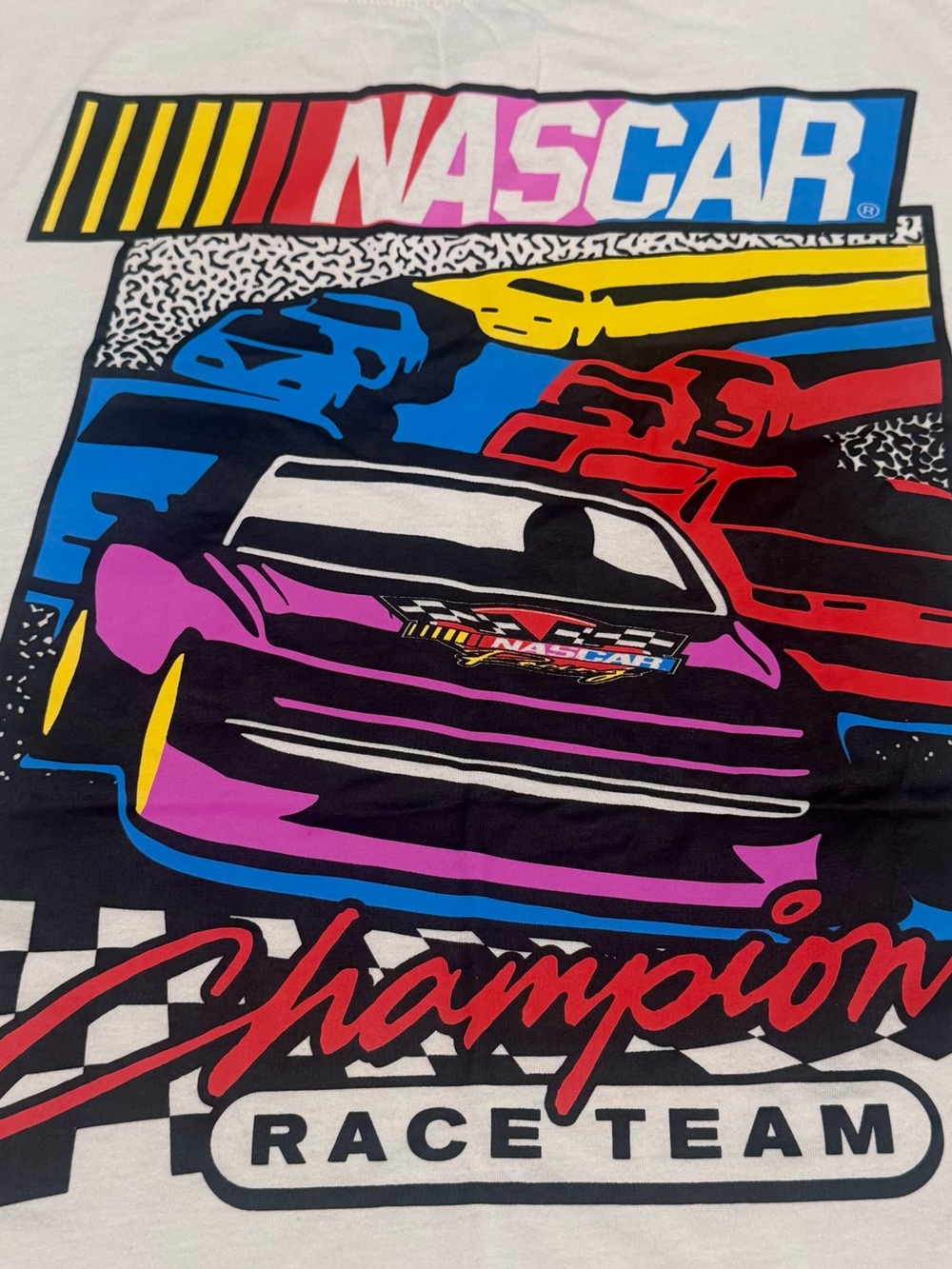 Nascar White Short Sleeve Racing Logo Tee
